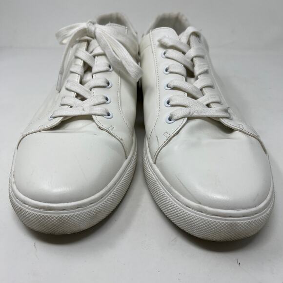 Banana Republic Patent Leather Lace Up Shoe Sneaker White - 10 - Picture 2 of 9